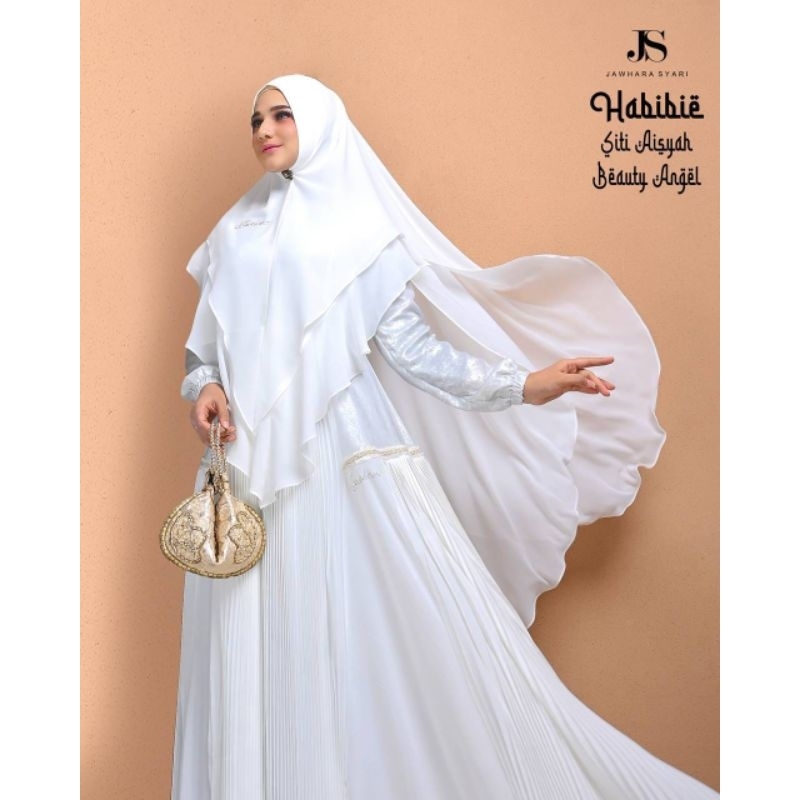 Gamis haji Gamis Umroh Siti Aisyah beauty angel Habibie limited umroh series gamis putih gamis premi