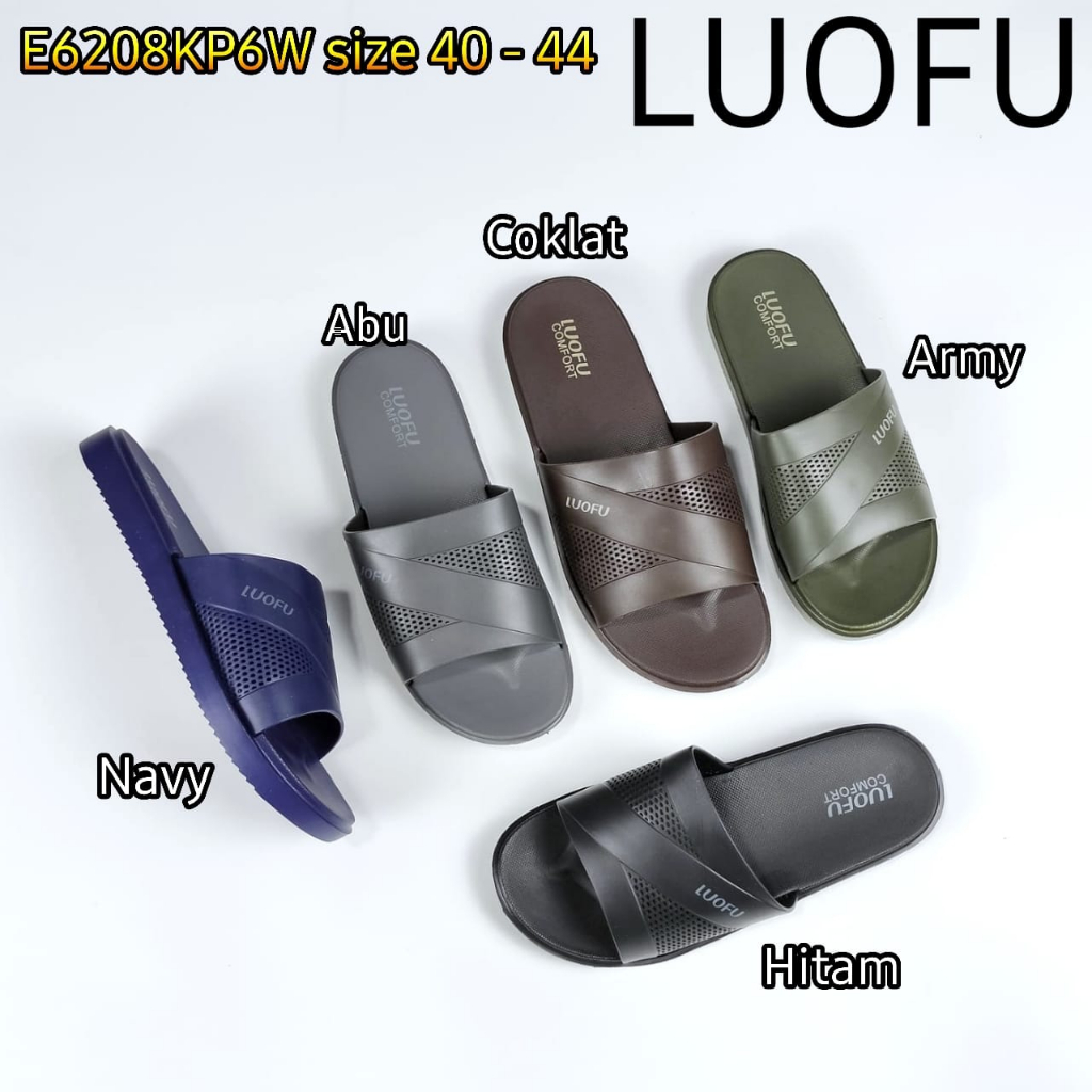 LUOFU ORIGINAL jelly sandal karet empuk murah pria selop cowok murah import E6208KP6W