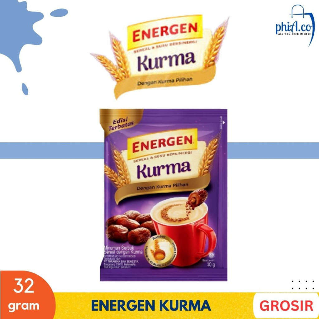 

ENERGEN KURMA SEREAL KURMA ENERGEN KEMASAN TERBARU ISI LEBIH BANYAK GROSIR TERMURAH 32g