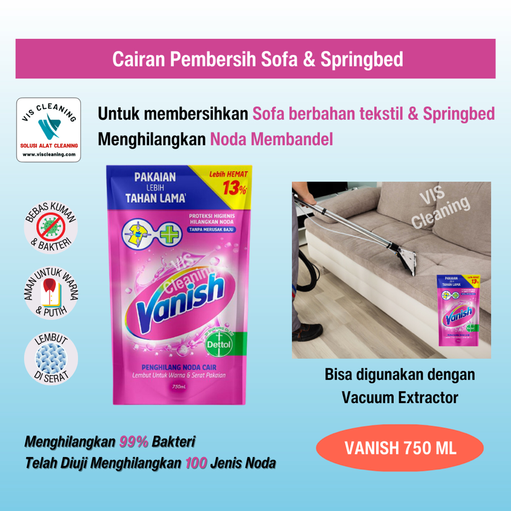 Cairan Pembersih Sofa Kain &amp; Springbed Vanish 750ml