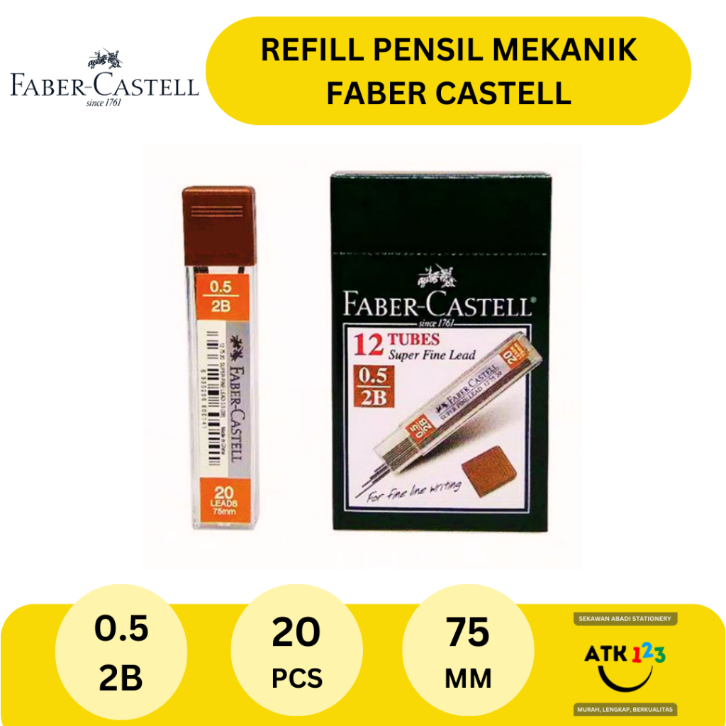 Isi Pensil Mekanik / Refill Mechanic Pencil 2B 0.5 Faber Castell