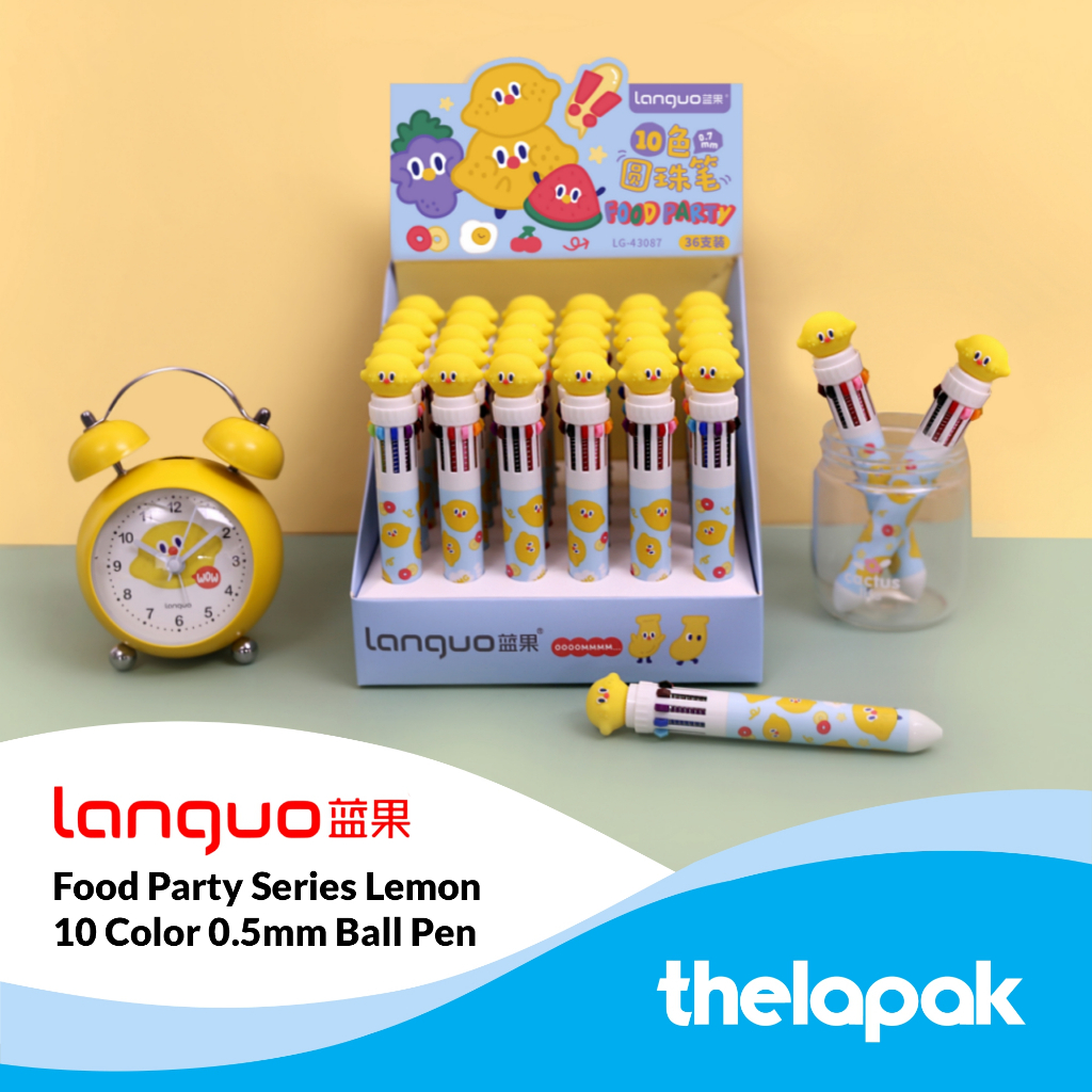 

Pulpen Clicker 10 Warna 0.5mm Languo Food Party Series 10 Color Pen