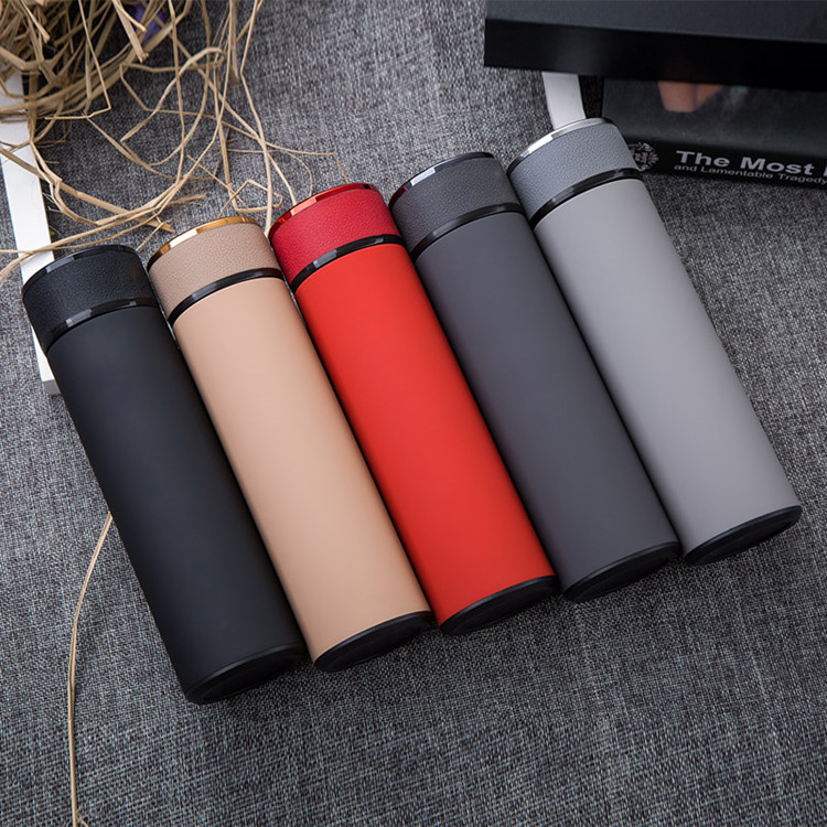 TERMOS MOTIF KULIT SAKURA DOFF KARET MOTIF KULIT  Vacuum Flask 500ml/ bahan stainless steel 304 Tumbler Panas Dingin