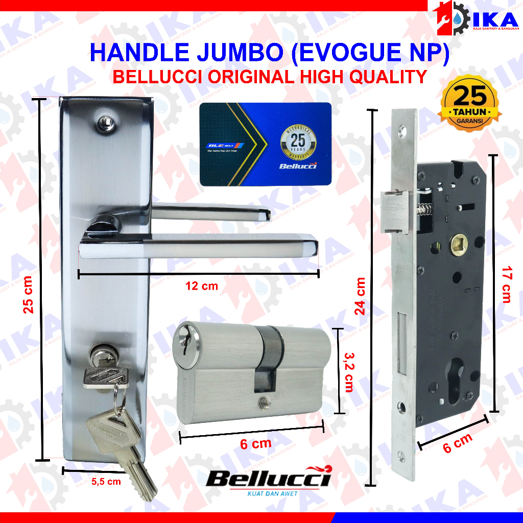 Kunci Pintu Besar Bellucci Evogue NP Handle Besar Bellucci  Handle Stainless Handle pintu besar kunci pintu besar komplit