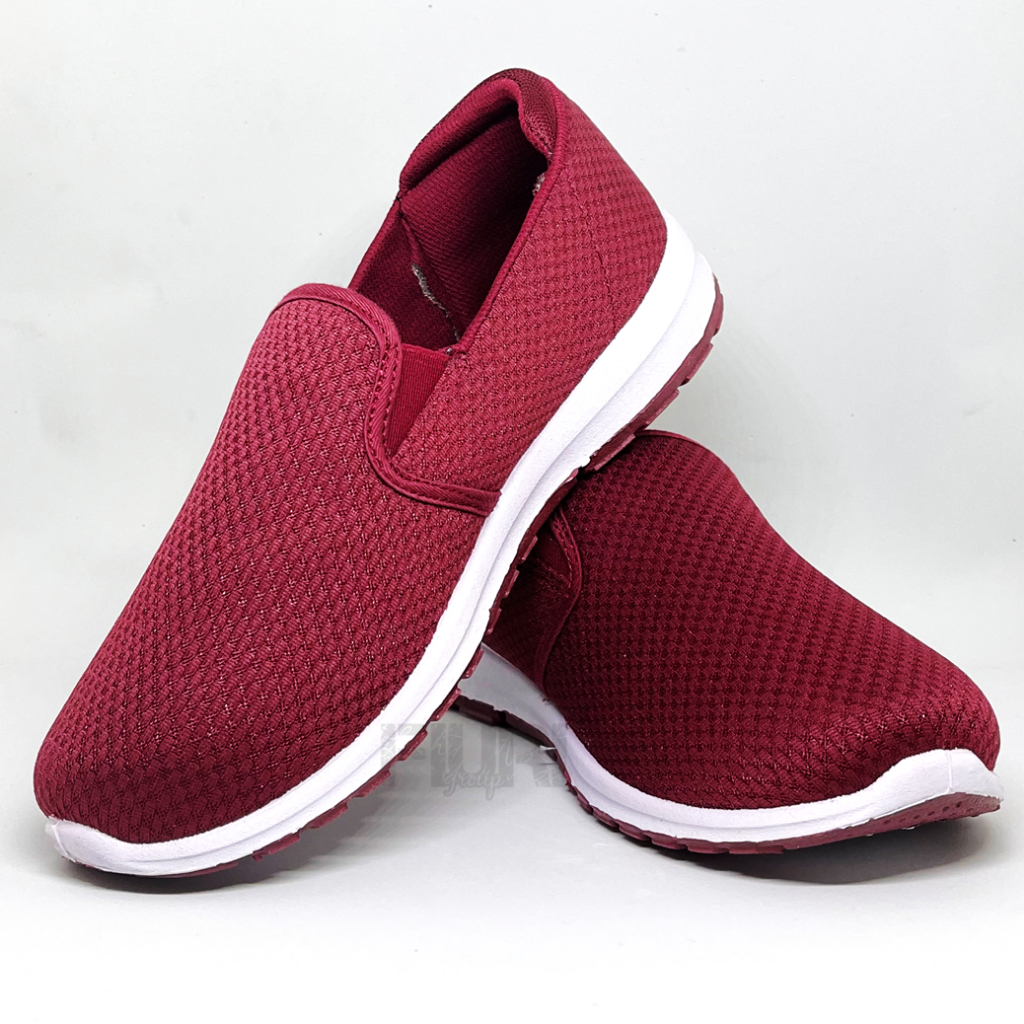 FIURI - Ando - BERTHA 37-40 MAROON - Sepatu Kets Sneakers Wanita - Sepatu Flat Shoes Slip On Wanita - Sepatu Olahraga Wanita - Sepatu Fashion Wanita Promo