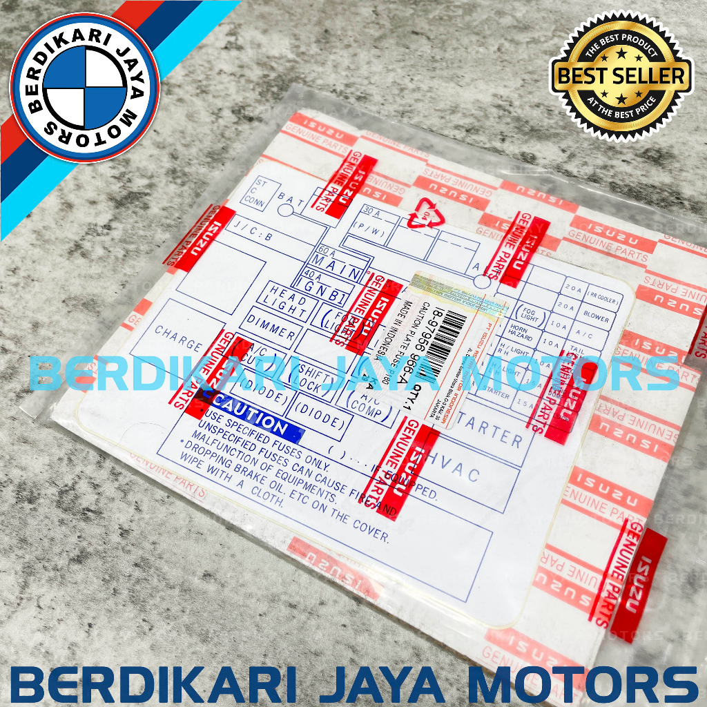 STIKER BOX SEKRING CAUTION PLATE FUSE PA160 ISUZU PANTHER KAPSUL