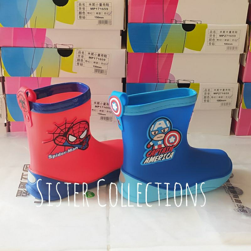 Sepatu Boots Anak Karakter Marvel / Sepatu Hujan Anak Karakter Spiderman / Sepatu Hujan Anak Balita Kualitas Premium