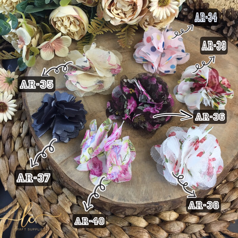 Renda Bunga Frill / Aplikasi Bunga Frill (1biji)