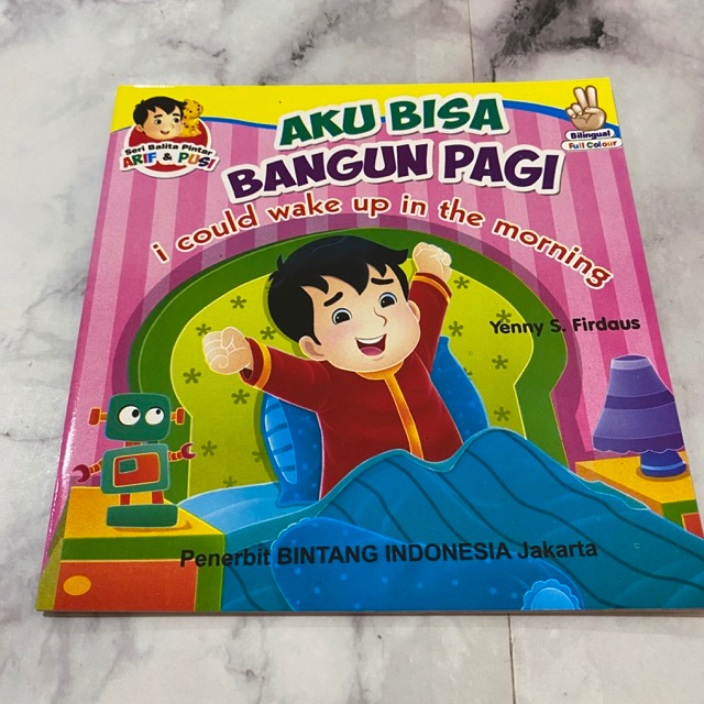 Aku bisa bangun pagi  buku cerita anak muslim bilingual indonesia inggris agama islam dongeng sebelu