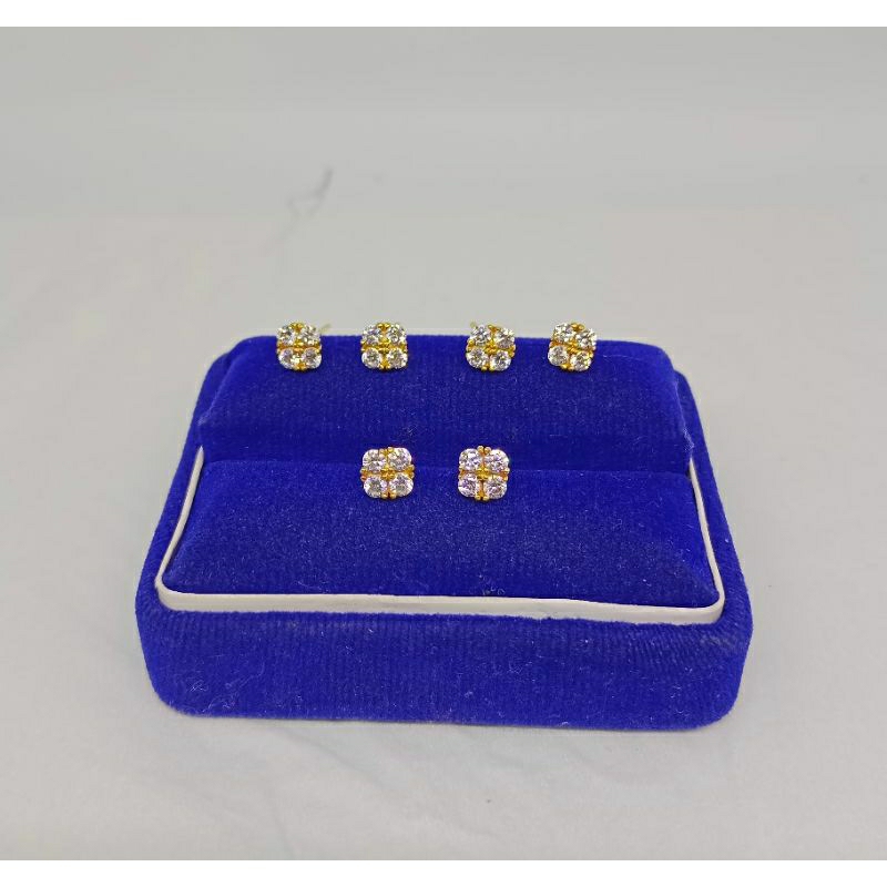 giwang mata putih 4/perak asli silver 925 lapis emas/perhiasan fashion wanita terbaru