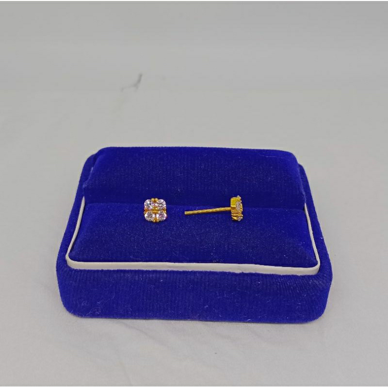 giwang mata putih 4/perak asli silver 925 lapis emas/perhiasan fashion wanita terbaru