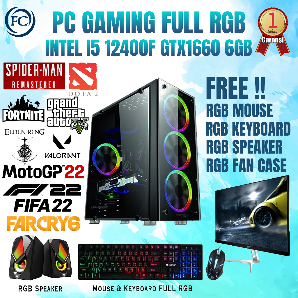 PC GAMING / DESIGN / LIVESTREAMING DDR4 I5 12400F /16GB/ GTX 1660 SUPER 6Gb