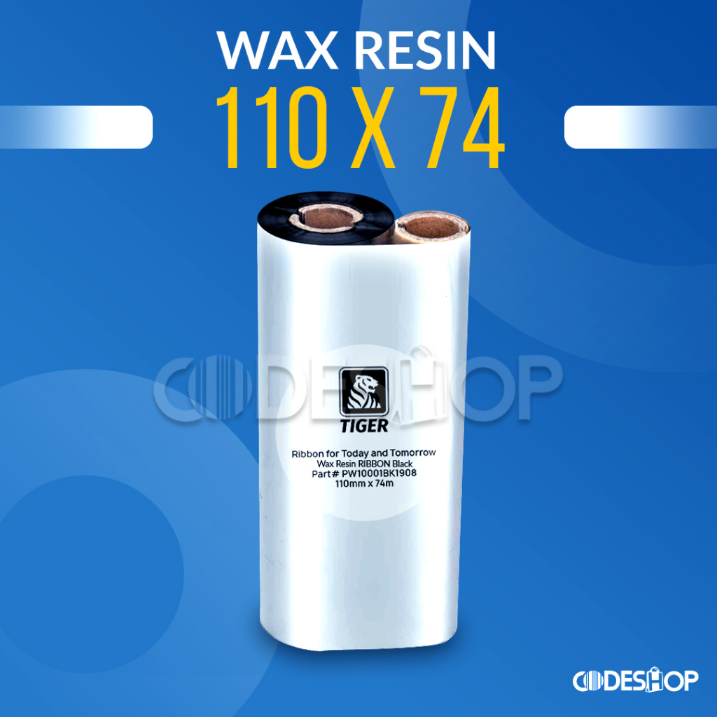 Ribbon Printer Barcode WAX RESIN TIGER 110 x 74 M Termurah