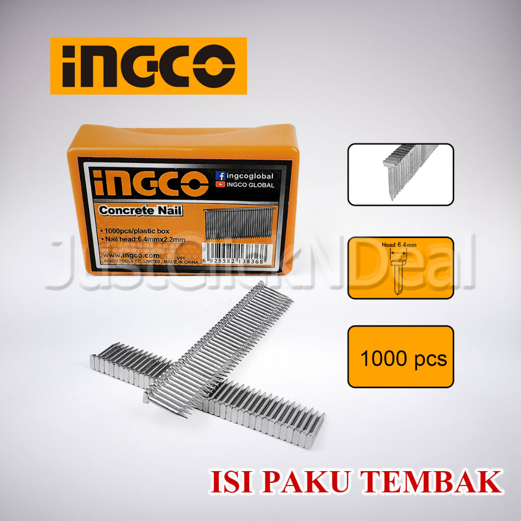 

Ingco Paku Tembak Beton 18 25 32 38 50 64 mm Concrete Nail