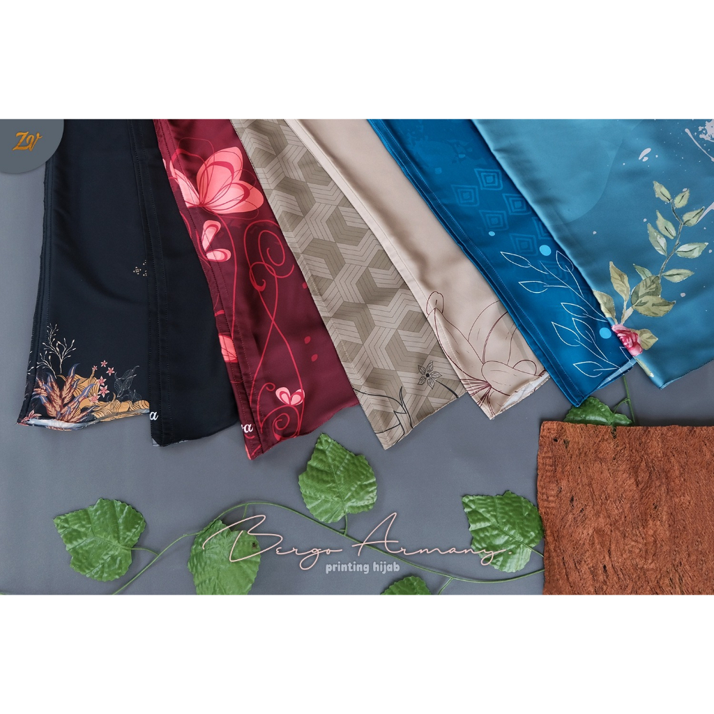 BELI 2 GRATIS 1 Bergo Armany Silk l Bergo Instan Silk l Bergo Printing l Bergo Motif Jahit