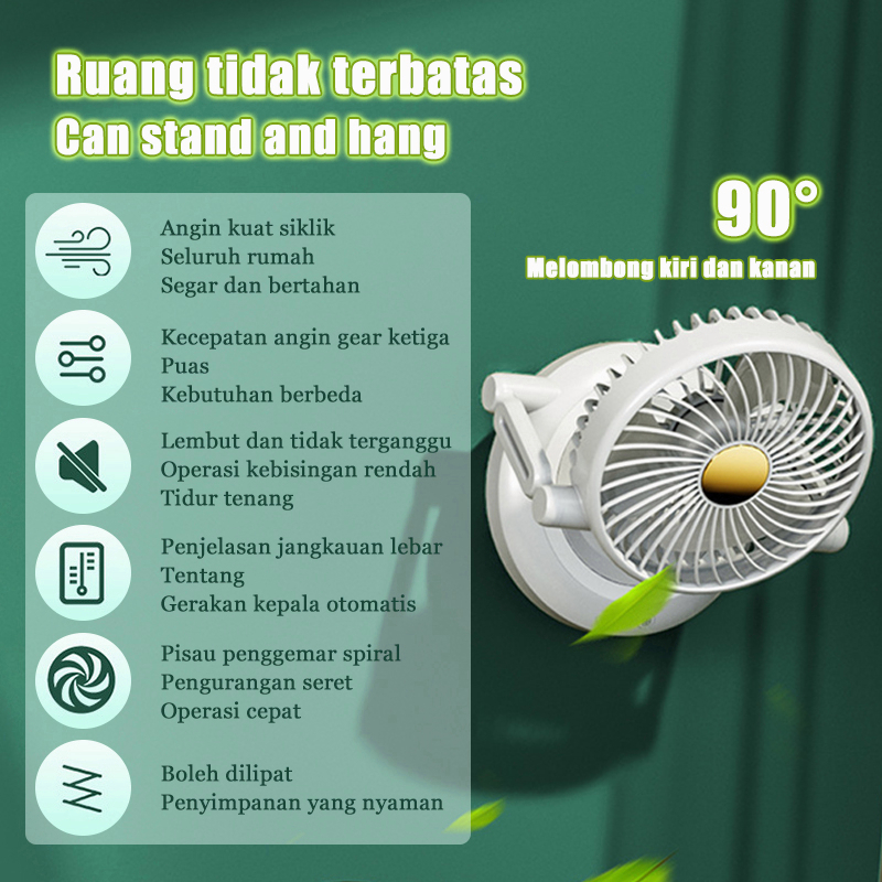 (COD) Mobile Desktop Telescopic 90 ° Silent Mini Loop Folding Electric Fan