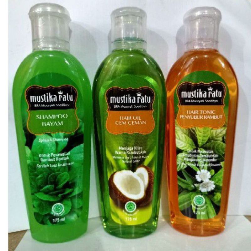 MUSTIKA RATU Shampoo Bayam ||  Minyak Cemceman ||  Hair Tonic Penyubur Rambut.