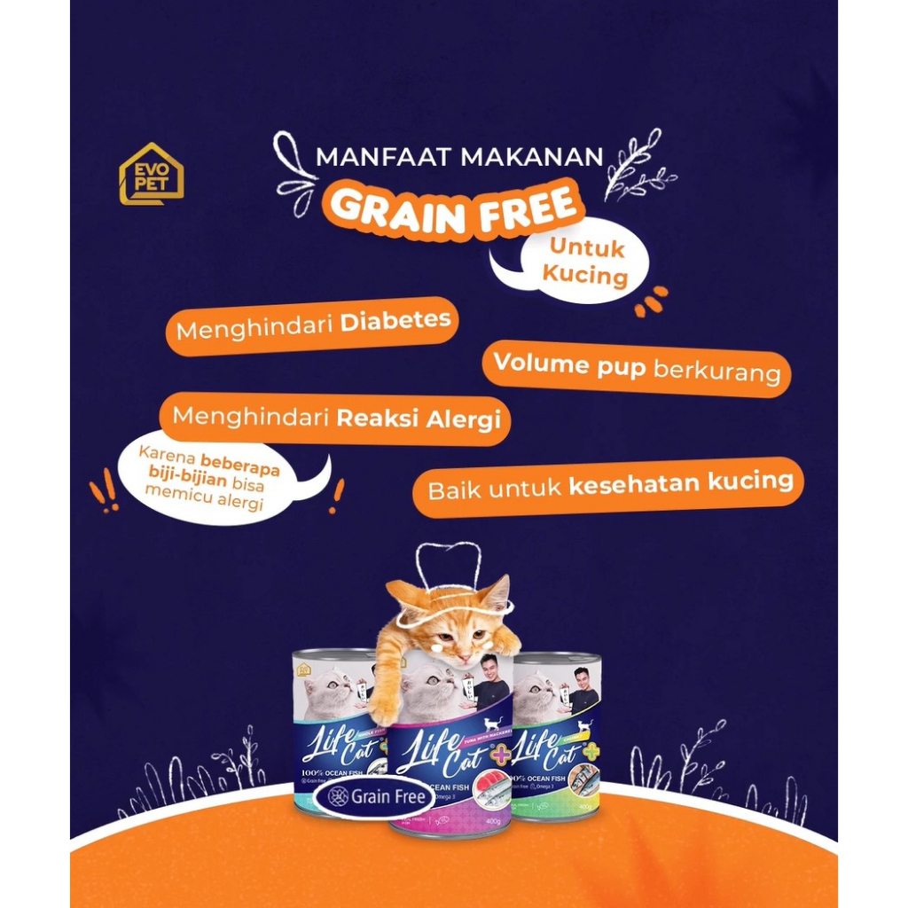 Life Cat Plus 400gr Kaleng Makanan Kucing Basah Wet Food