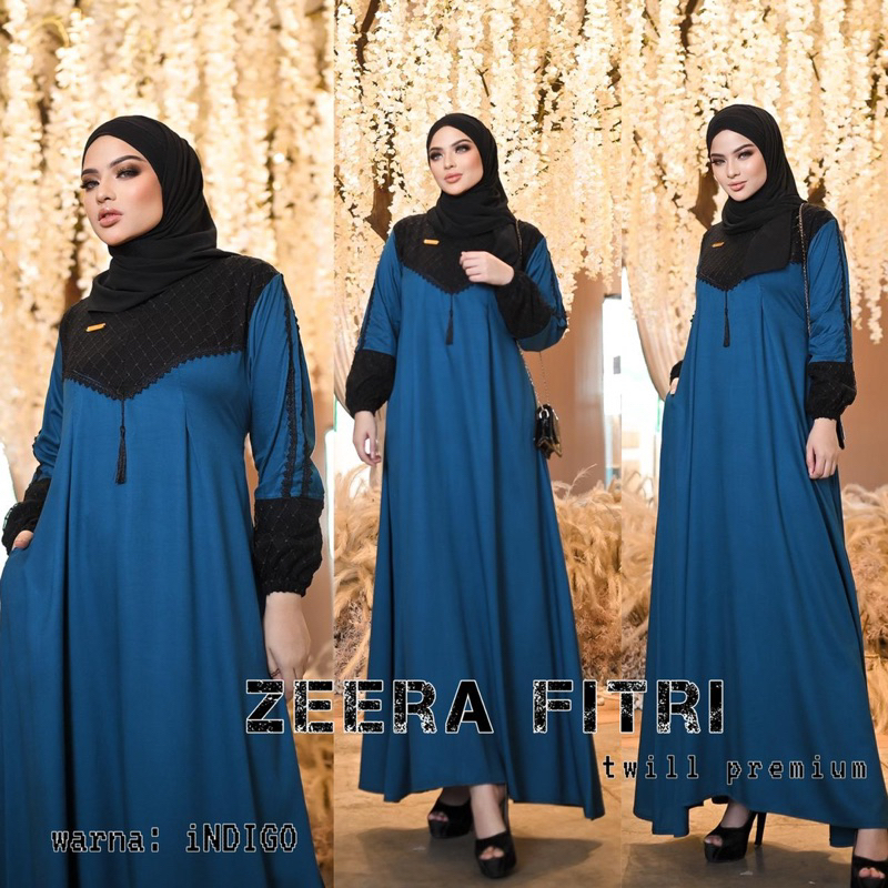 Daster Arab Zeera FITRI Maxi Dress Gamis Rayon Twill Premium