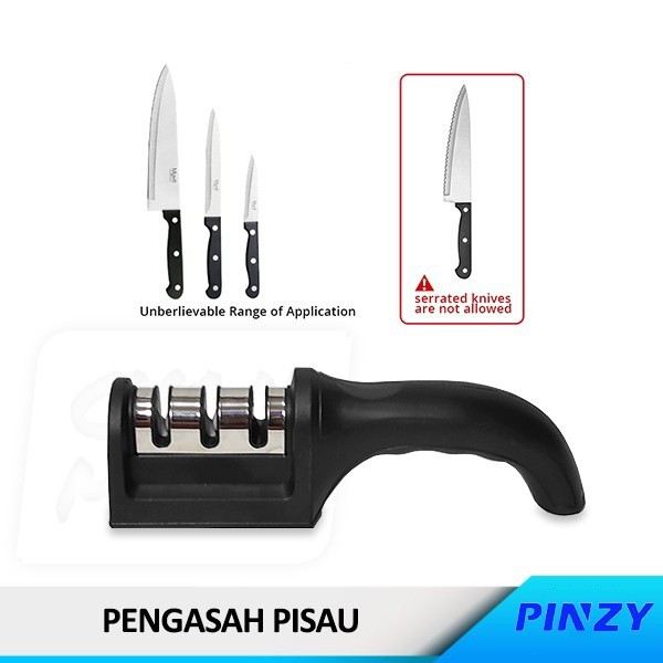 Pengasah pisau penajam Alat asahan Tajam Asah Dapur 3 in 1