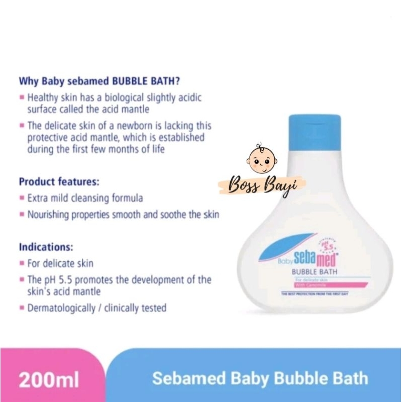 SEBAMED - Baby Bubble Bath 200ml / Sabun Mandi Bayi Cair