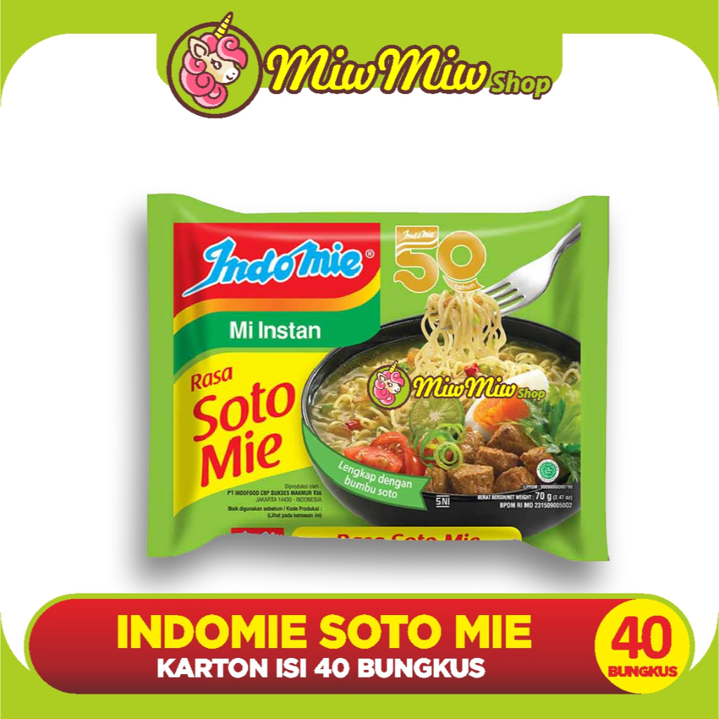 INDOMIE - Mie Instant / Mi Instan (Grosir - Karton/ Dus isi 40 Bungkus)