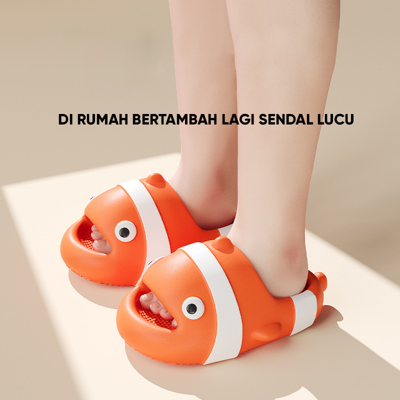 Lazy Bear Sendal Jelly Wanita /  Sandal Nemo / Sandal Lucu Import / Sandal Karakter Ikan Dewasa / Sandal Jelly Wanita / Dewasa Selop / Karakater Ikan Sandal Anak H34