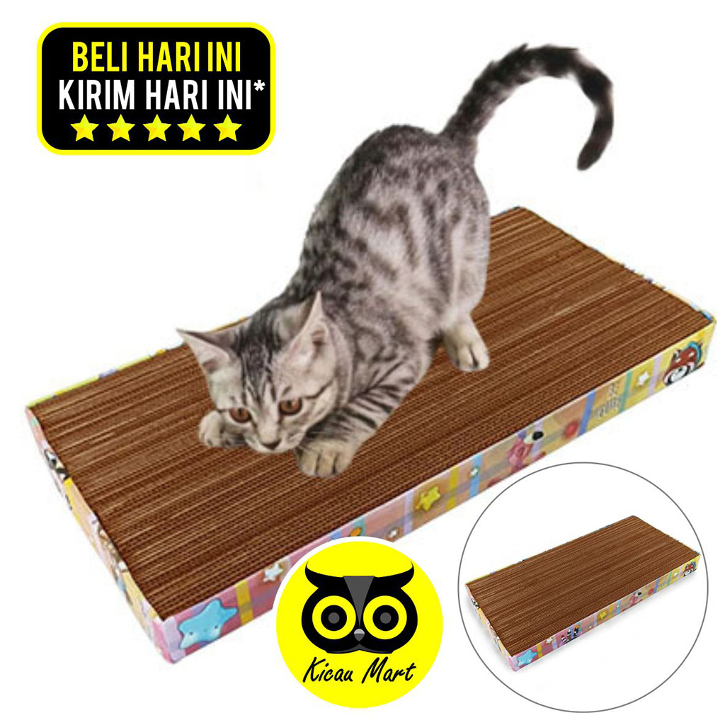 Mainan Kucing Papan Cakaran Premium Super Jumbo 40x22 Cm Papan Garukan Kucing Kotak Kardus Dus Garuk Cat Scratcher Untuk Kucing Kitten Anabul Anjing