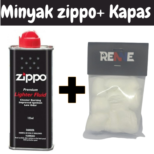 Paket Hemat Minyak Zippo Plus Batu Zippo Original