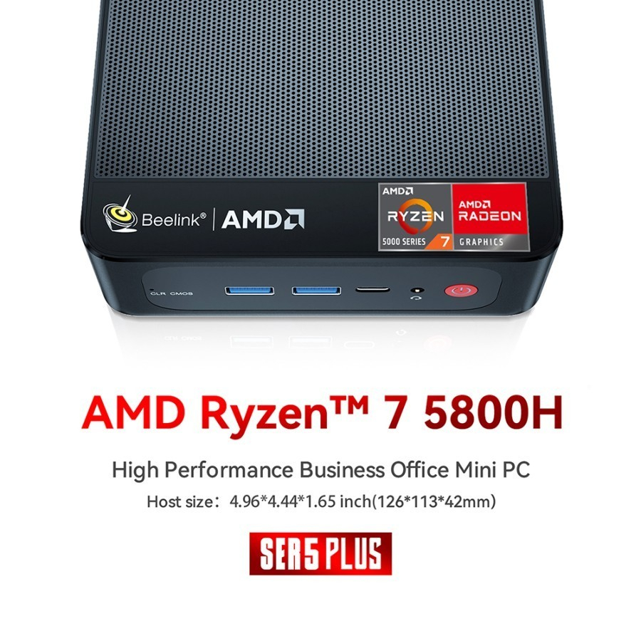 Amd ryzen7 ser5 pro mini pc beelink  5800H AMD Ryzen7 16/500GB SSD NVMe 4K