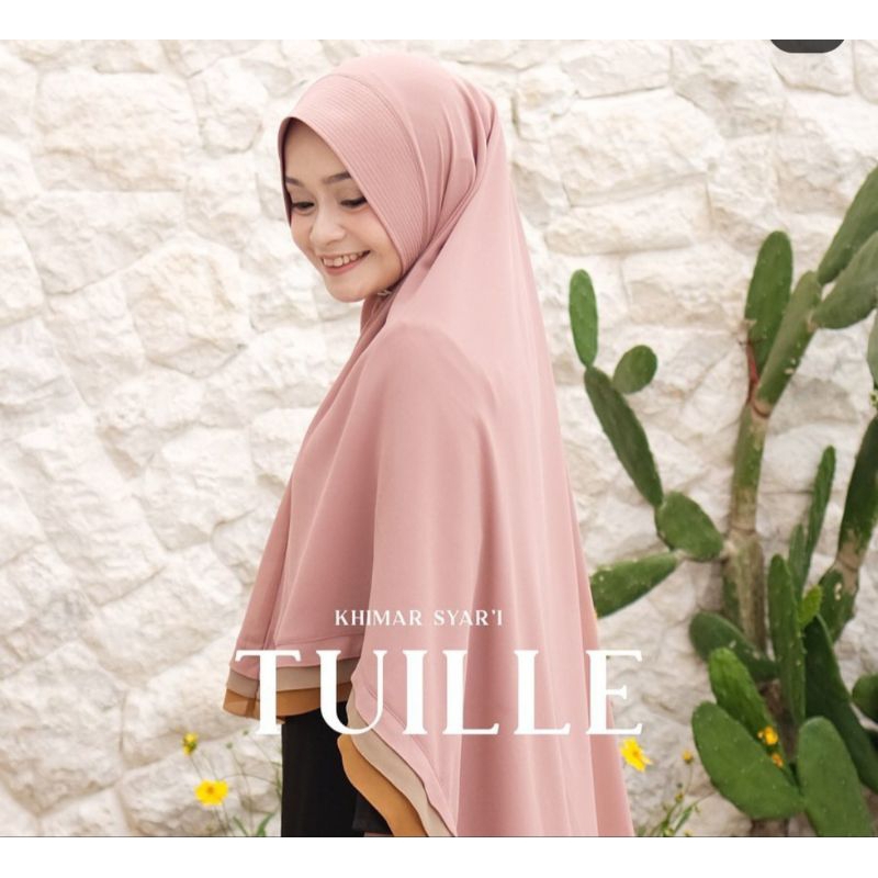 KHIMAR SYAR'I TUILLE ANEUKU GALLERY DUSTY PINK