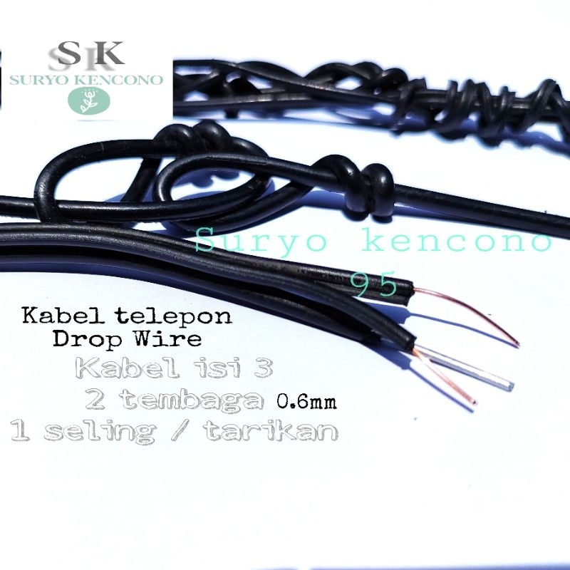 45meter FULL TANPA SAMBUNGAN KABEL ISI 3 KABEL TELKOM / KABEL TELEPON