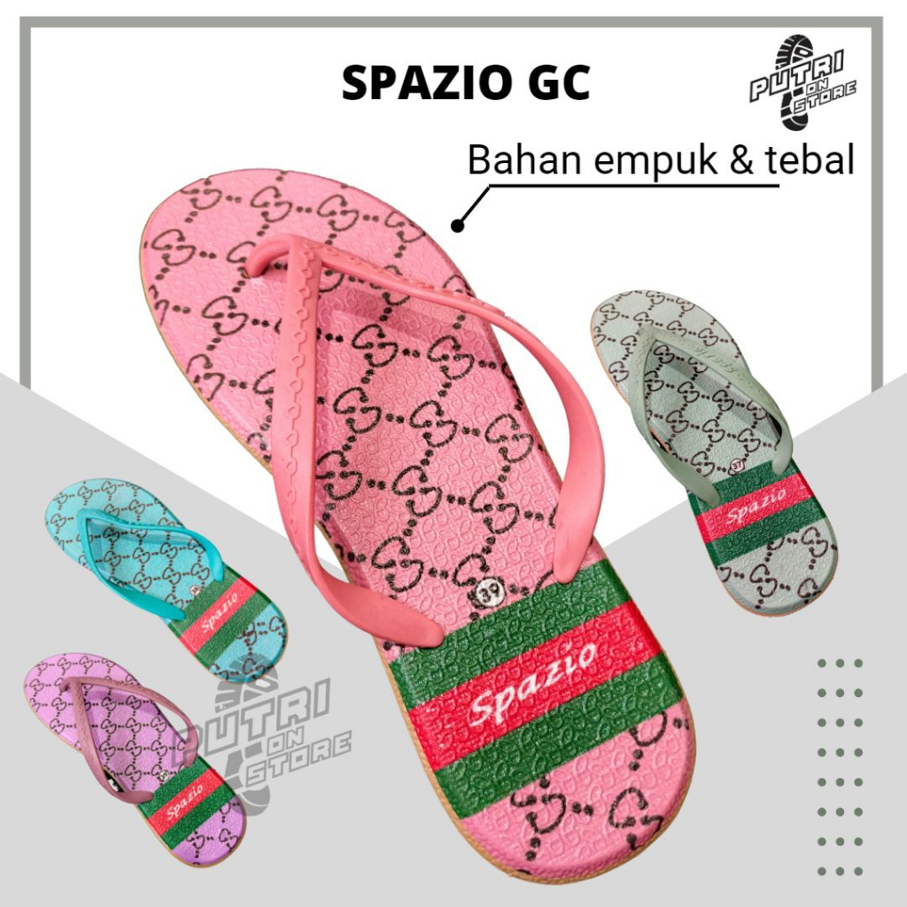 Sandal japit jelly wanita perempuan motif karakter lucu gemes terbaru SPAZIO