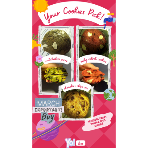 

soft baked cookies by yokies (MIN. PEMBELIAN 5PCS SUDAH 1 SET BESERTA TOPLES)