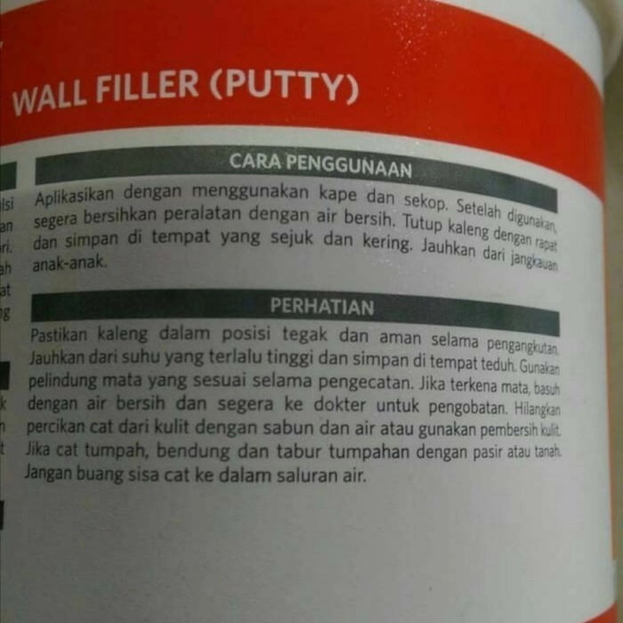 DEMPUL TEMBOK WALL PUTTY PLAMIR TEMBOK NIPPON PAINT MATEX 20 KG