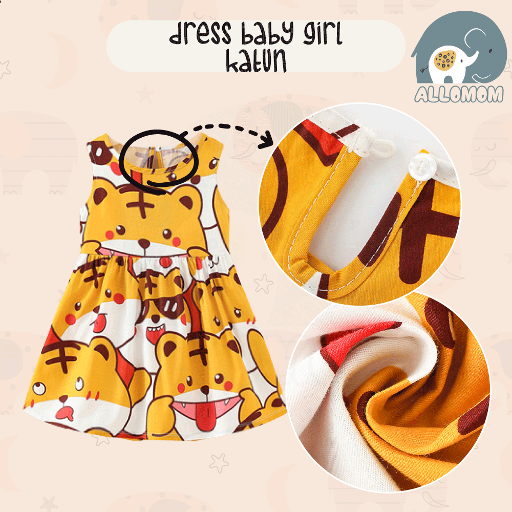 Baju Rok Bayi Motif Perempuan / Dress Baby Girl / Anak Cewek Lucu