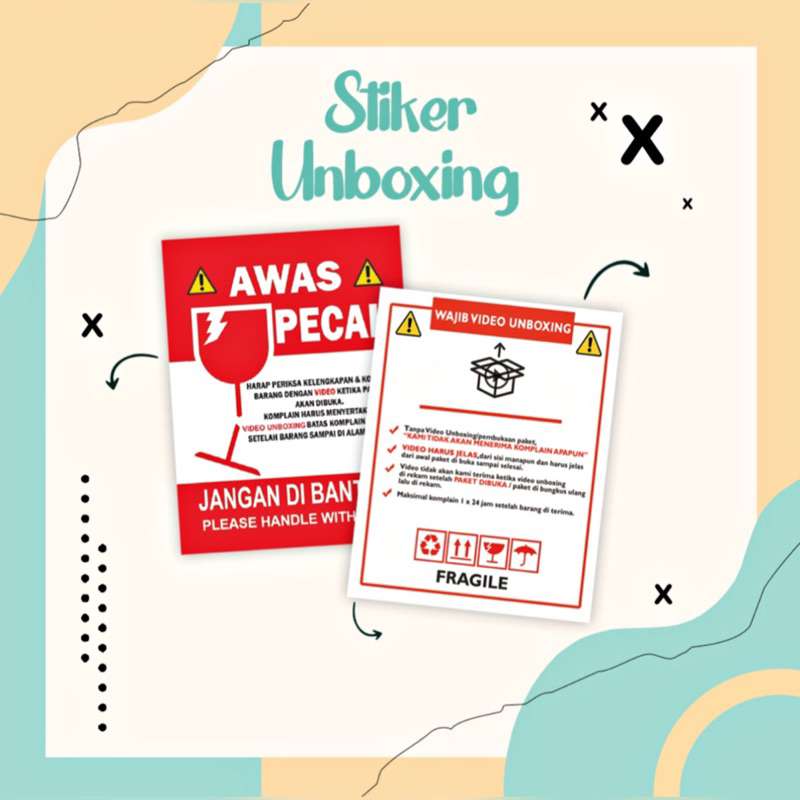 

[ BUKAN 1 ROLL!!!! ] Sticker Unboxing / Stiker Fragile / Stiker Wajib Video Unboxing / Stiker 2IN1