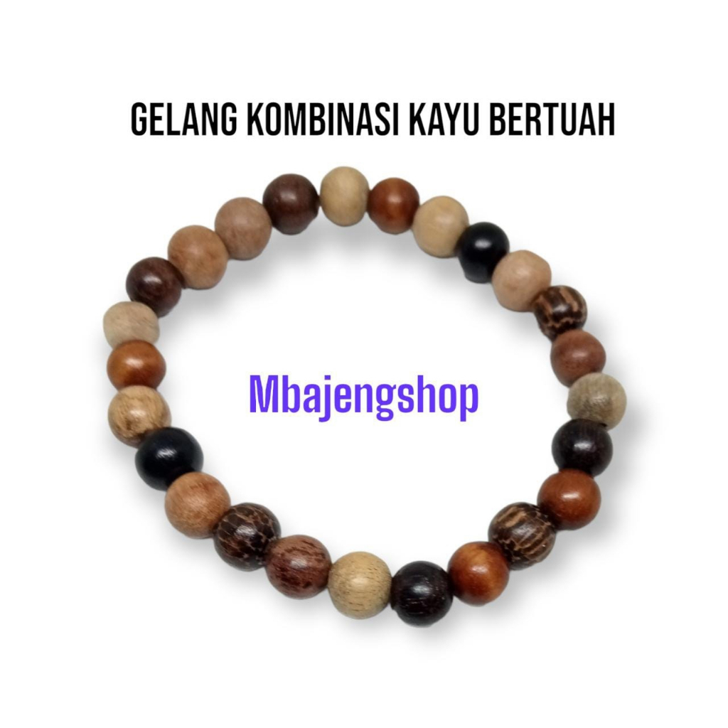 Satu Paket Gelang Kombinasi Kayu Bertuah Gelang Cendana Wangi