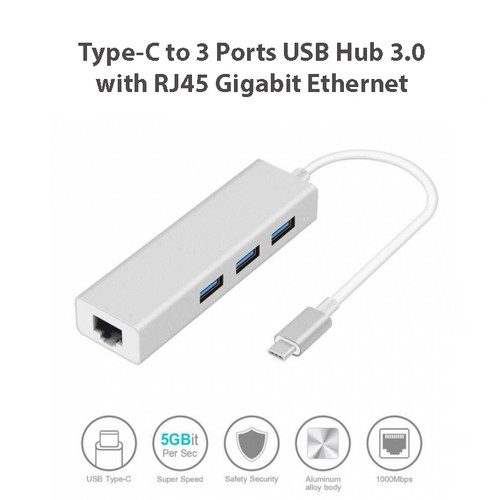 SUKSES-PROMO ADAPTOR Type C USB Hub with LAN and Micro USB Power SupplyPROMO ADAPTOR Type C USB Hub with LAN and Micro USB Power Supply