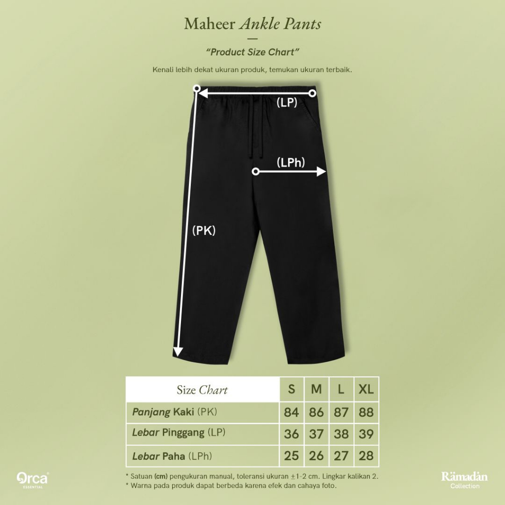 Orca Celana Panjang Maheer Ankle Pants Carbon Black