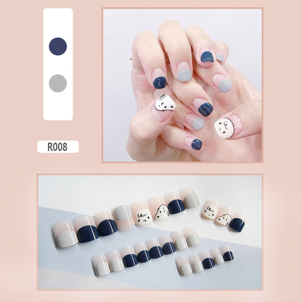 24pcs Kuku Palsu akrilik Fashion Korea / Fake Nail Art korean fashion version denagn lem KU040