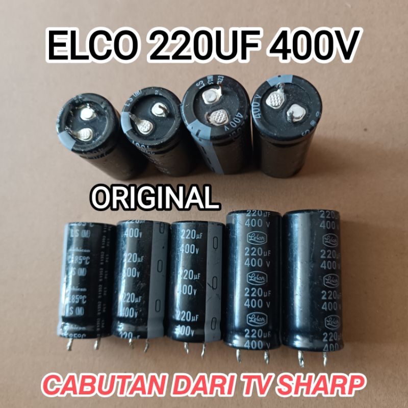 ELCO 220UF 400V CAPASITOR 220UF 400V ORIGINAL