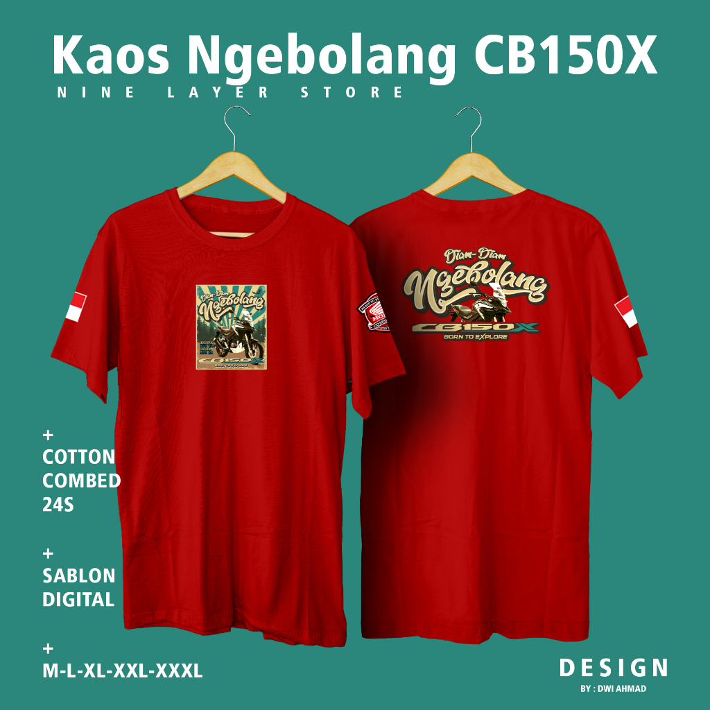 Kaos CB150X Ngebolang bonus stiker 4 pcs