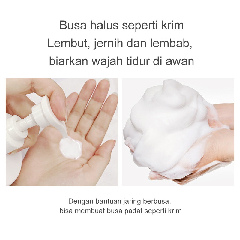 Pembersih Wajah Pria Foaming Gel Cleanser 500ml - Face Eksfoliasi Wajah Blackhead Cleaner Hydrating Gel Ceramide Low pH Cleanser