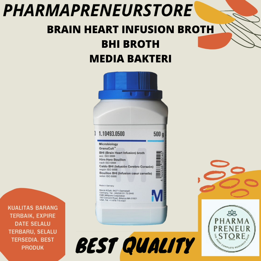 BRAIN HEART INFUSION BROTH / BHI BROTH MERCK 50 GRAM DAN 100 GRAM MEDIA BAKTERI MIKROBIOLOGI BEST QUALITY