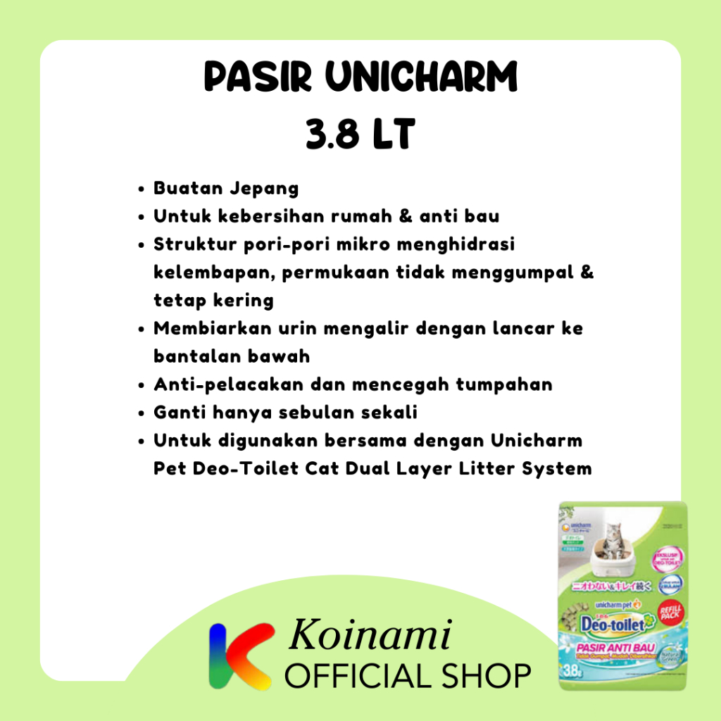 Unicharm Deo Toilet Pasir Kucing Anti Bau 3,8liter Cat Litter