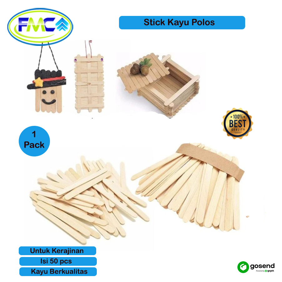 Stick Ice Cream Kayu Stik Es Krim Keranjinan Tangan DIY Kreatif Hiasan Dekorasi Premium