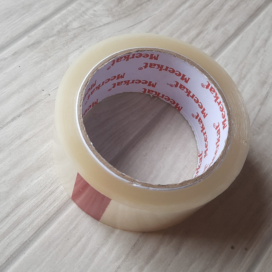 

LAKBAN BENING MEERKAT Lakban Isolasi Solasi Bening / Cokelat OPP (45mmx72yd) OPP Tape panjang 72 yard murah berkualitas