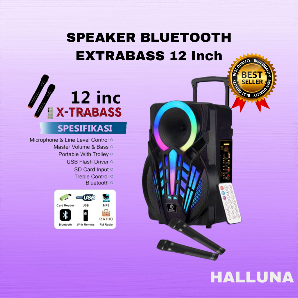 Speaker Bluetooth Extra Bass 15 Inch Finito Audio Dengan Dilengkapi Mic Wirelles Dan Batteray Extra Bass Bergaransi