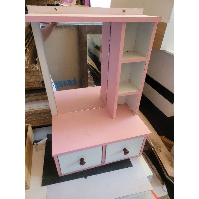 Meja Rias Gantung Pink | 40x60 2laci